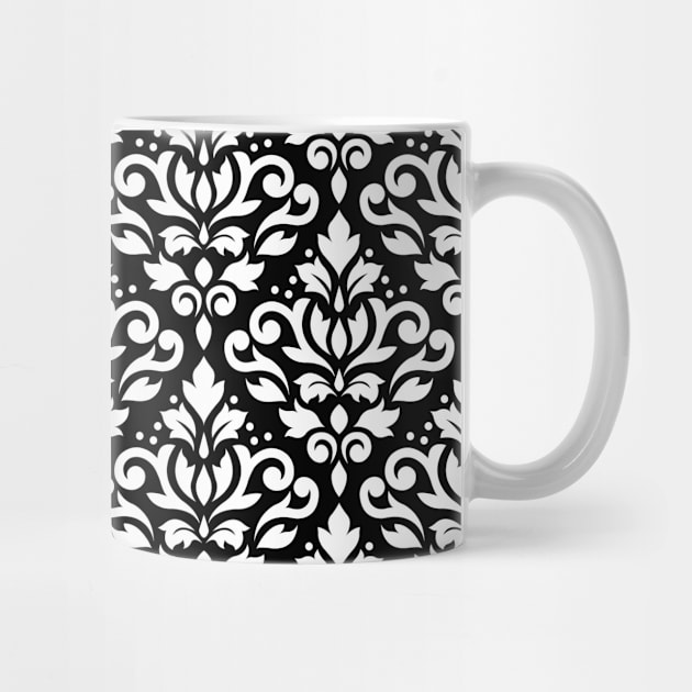 Scroll Damask Pattern WB by NataliePaskell
